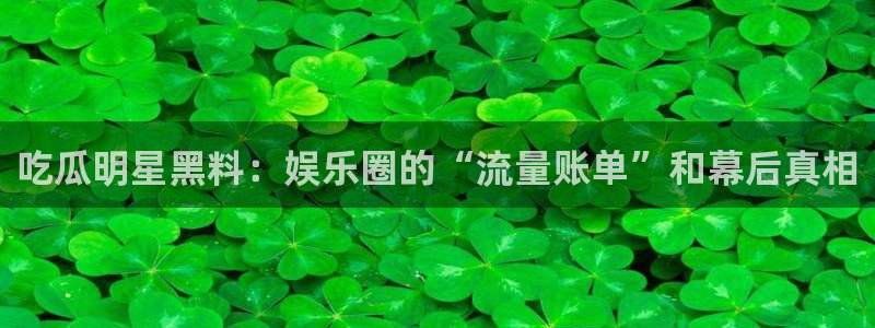 废太子在七零吃瓜看戏：吃瓜明星黑料：娱乐圈的“流量账单”和幕后真相