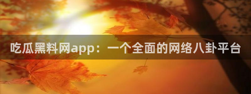 ccgg.ct今日吃瓜：吃瓜黑料网app：一个全面的网络八卦平台